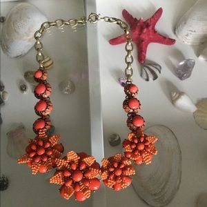 J Crew Coral Stones and Beads Necklace